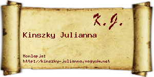Kinszky Julianna névjegykártya